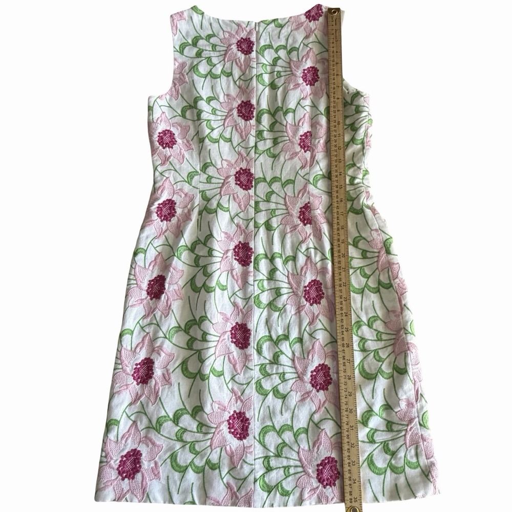 TALBOTS Embroidered Floral Shift Dress Sz 8 Garden Party Cottagecore Coquette ** - Picture 10 of 10